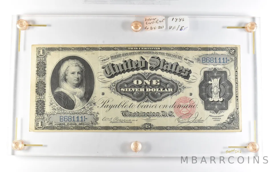 1886 $1 Silver Certificate Large Note Fr#215-221 *4139