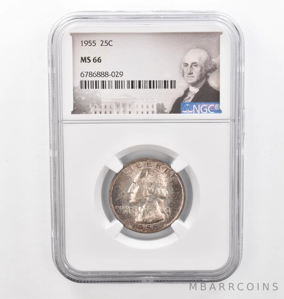 1955 Washington Quarter MS66 NGC Beautiful Tone *2319