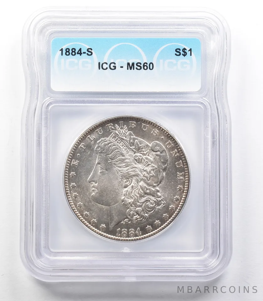 1884-S Morgan Silver Dollar MS60 ICG a3312