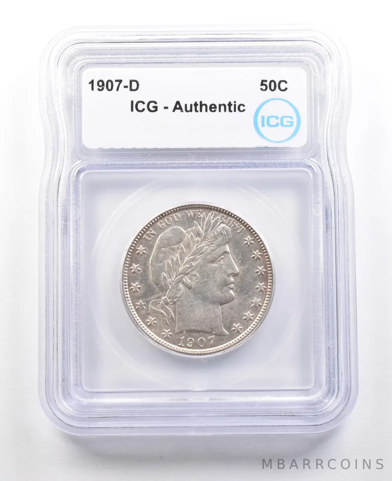 1907-D Barber Half Dollar Authentic ICG *3495