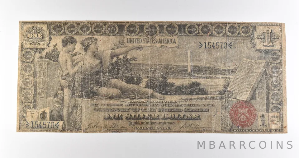 1896 B $1 Silver Certificate Red Seal Large Note Fr#224 *4590