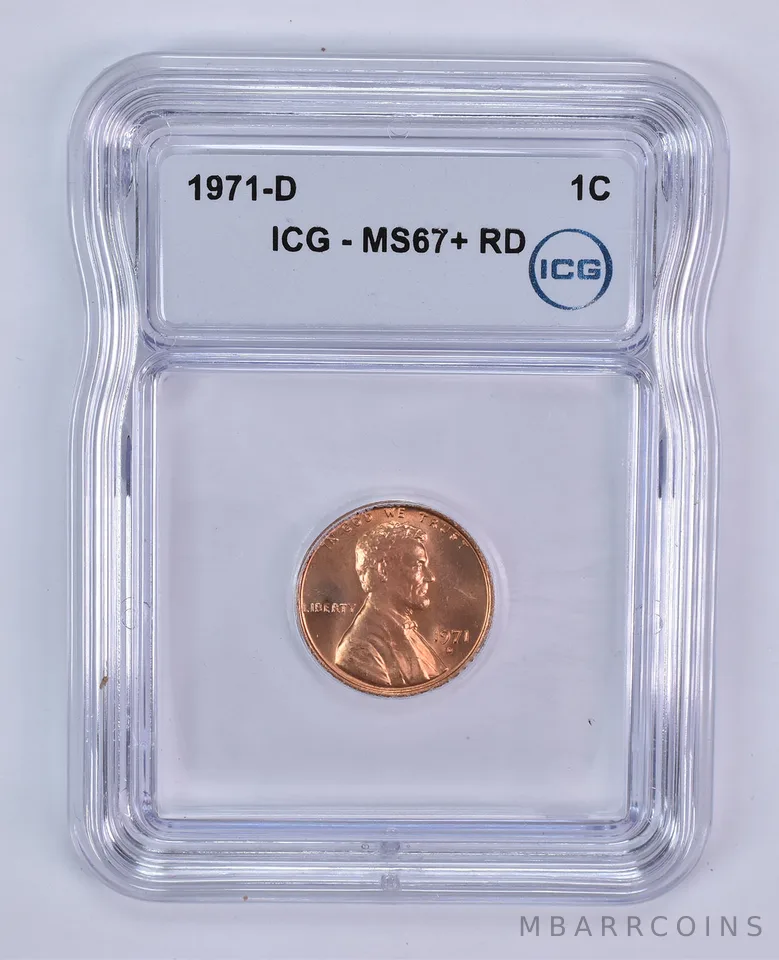 1971-D Lincoln Memorial Cent MS67+ RD ICG