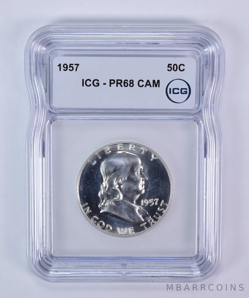 1957 Franklin Half Dollar PR68 CAM ICG