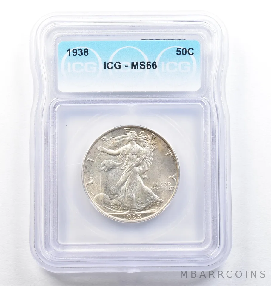 1938 Walking Liberty Half Dollar MS66 ICG *0724