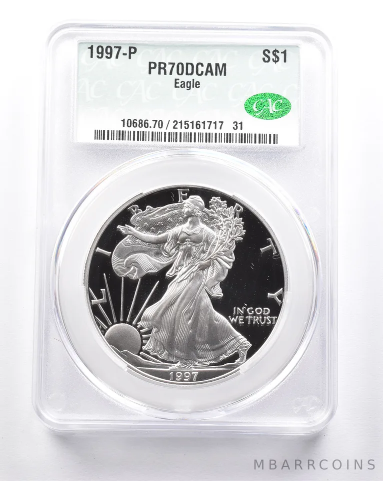 PR70 DCAM 1997-P American Silver Eagle CAC CACG *6282