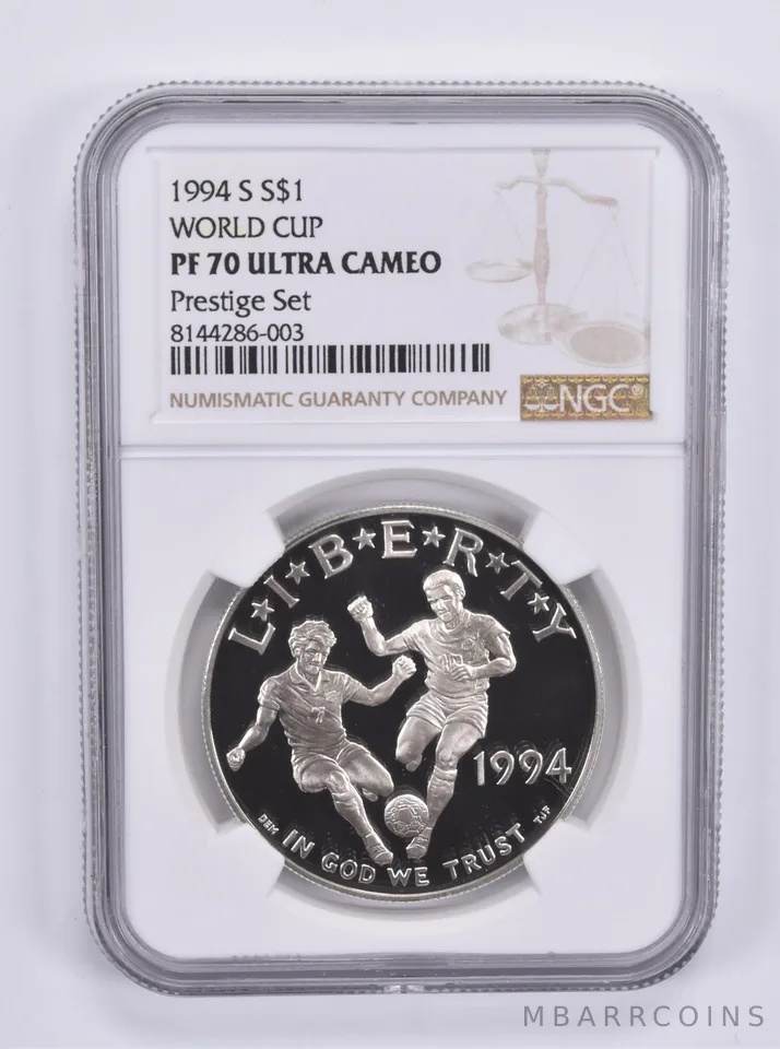 1994-S World Cup Soccer Commemorative Dollar Prestige Set PF70 UCAM NGC