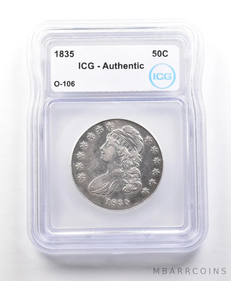 1835 Capped Bust Half Dollar O-106 Authentic ICG *5618