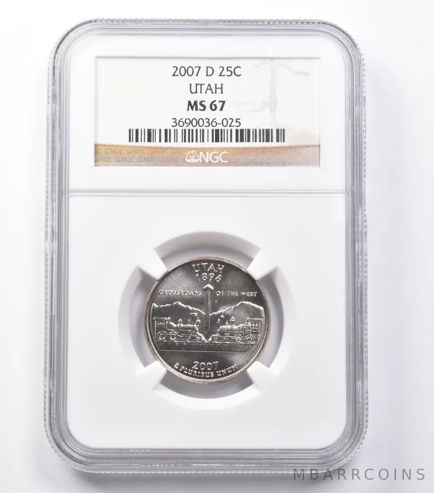 MS67 2007-D Washington State Quarter Utah NGC *5417