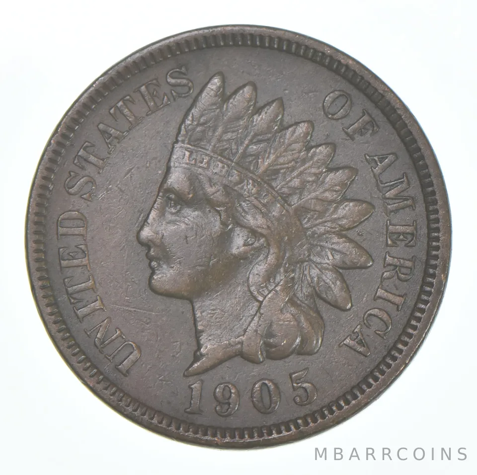 XF 1905 Indian Head Copper Cent Penny - High Grade Sample