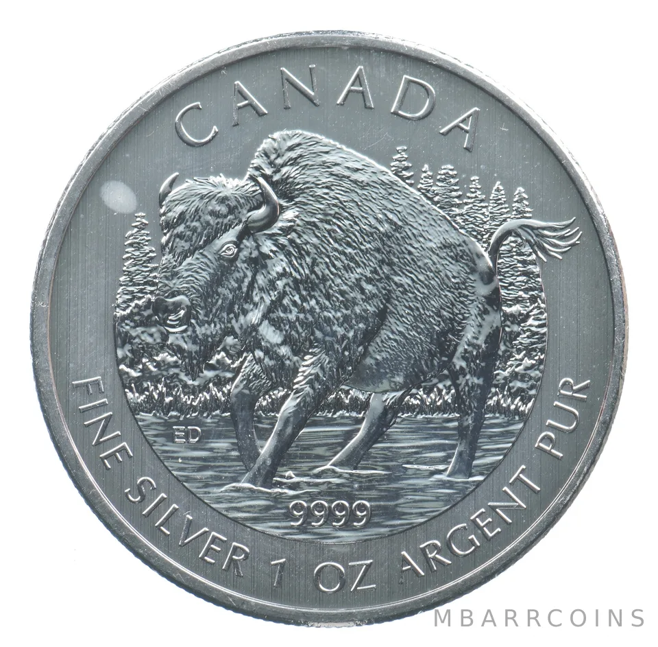 Better Date - 2013 Canada 5 Dollars - 1 Oz. Silver Bison World Coin- Silver *794