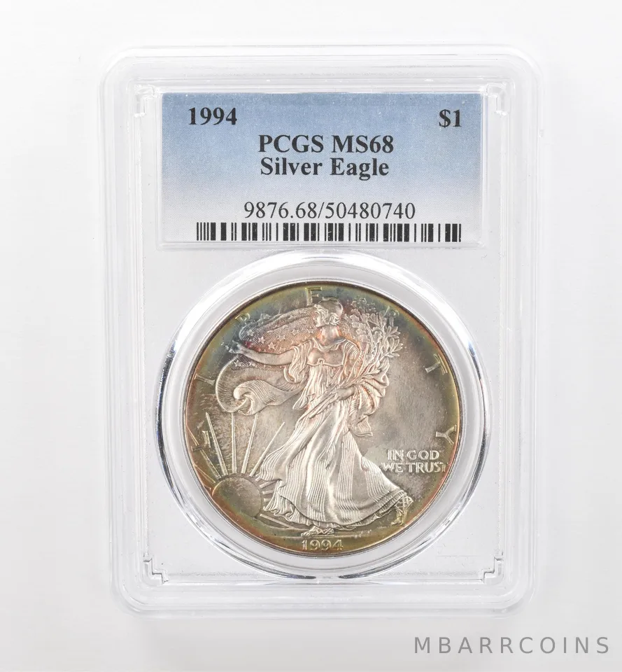 1994 American Silver Eagle MS68 PCGS Beautiful Tone *1740