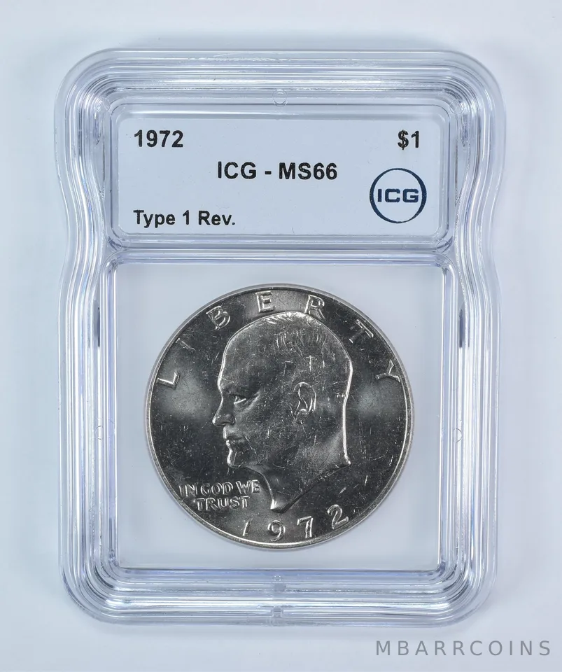1972 Eisenhower $1 Type 1 Reverse MS66 ICG