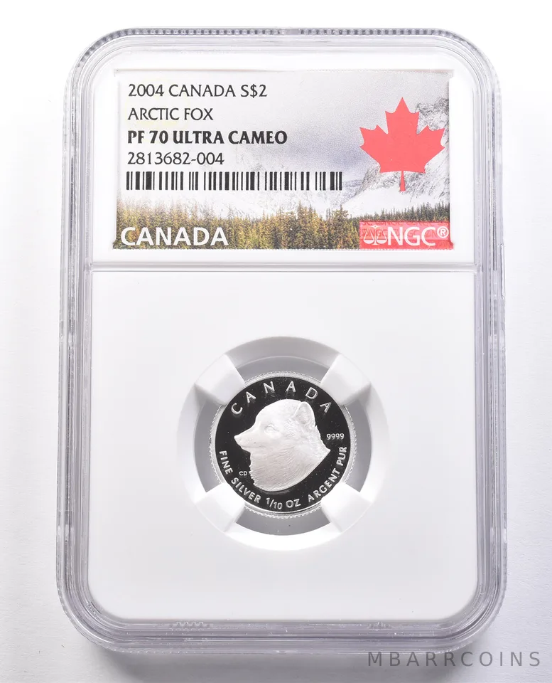2004 Canada 2 Dollar Silver Arctic Fox PF70 UCAM NGC a9986