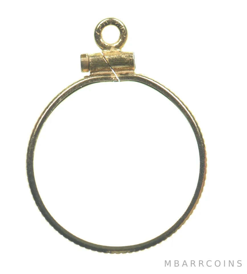12k 0.6 Gram Gold Filled 15.5mm Coin Bezel Pendant Frame Edge *4928