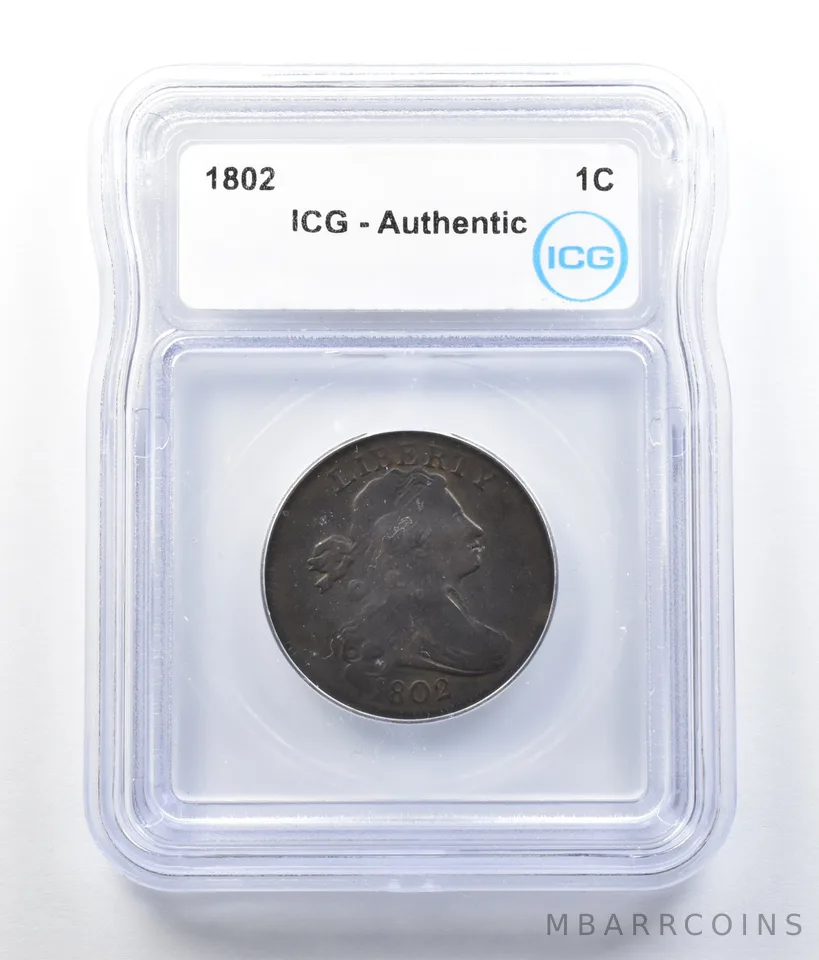 1802 Draped Bust Large Cent Authentic ICG *7833