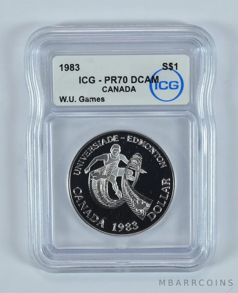 1983 Canada Silver Dollar World University Games PR70 DCAM ICG