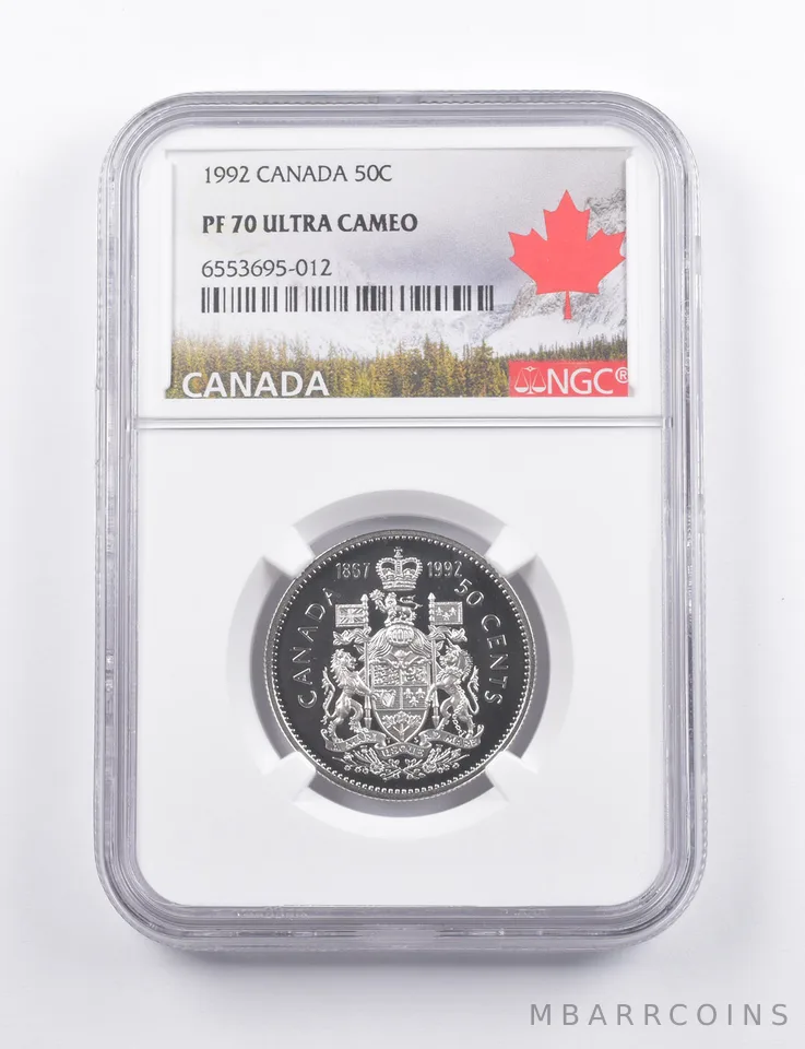 1992 Canada 50 Cents PF70 UCAM NGC Canada Lbl
