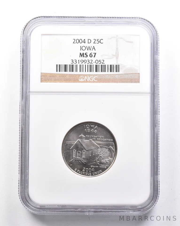 MS67 2004-D Washington State Quarter Iowa NGC a6328