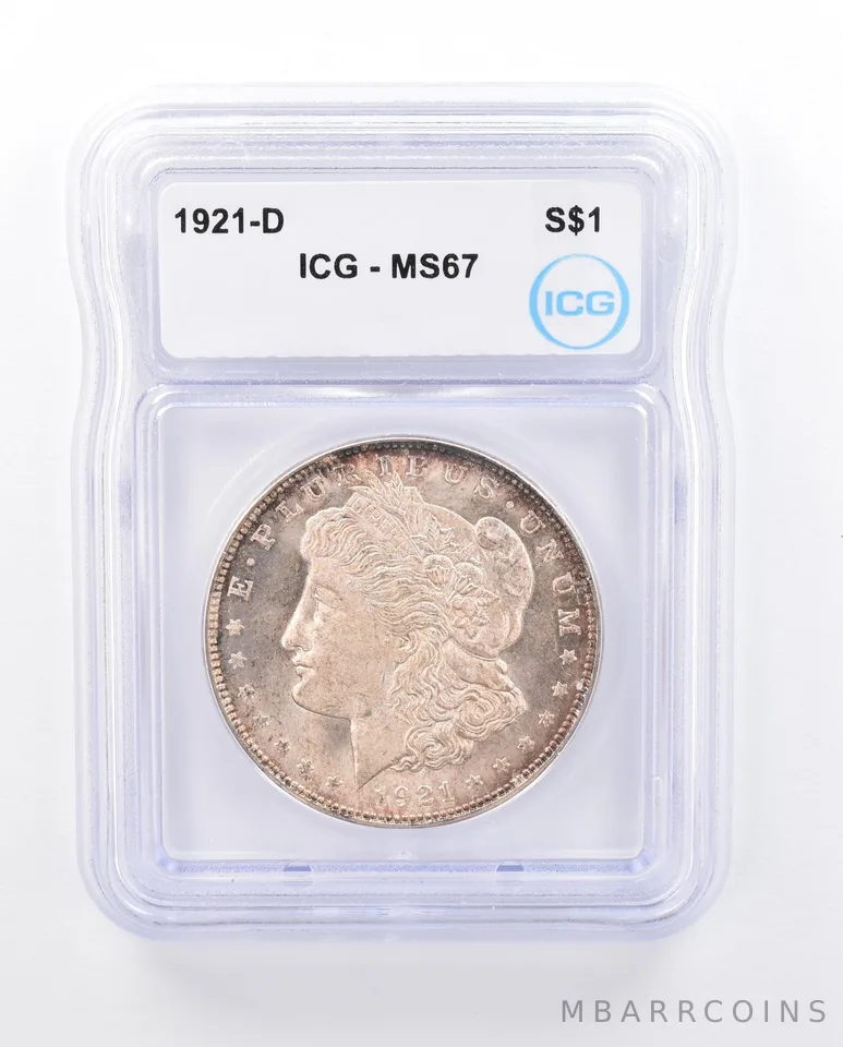 1921-D Morgan Silver Dollar MS67 ICG Peripheral Tone *2094