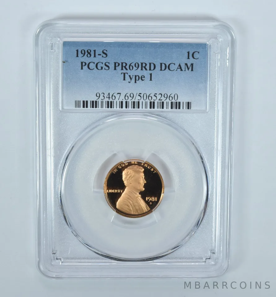 1981-S Lincoln Memorial Cent Type 1 PR69 RD DCAM PCGS Blue Label