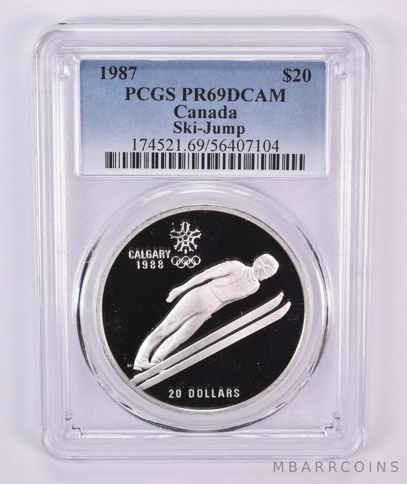 1987 Canada 20 Dollars Calgary Olympics Ski-Jump PR69 DCAM PCGS