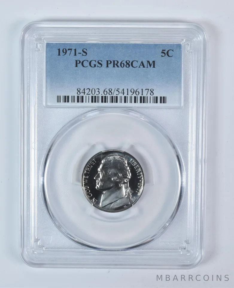 1971-S Jefferson Nickel PR68 CAM PCGS Blue Label