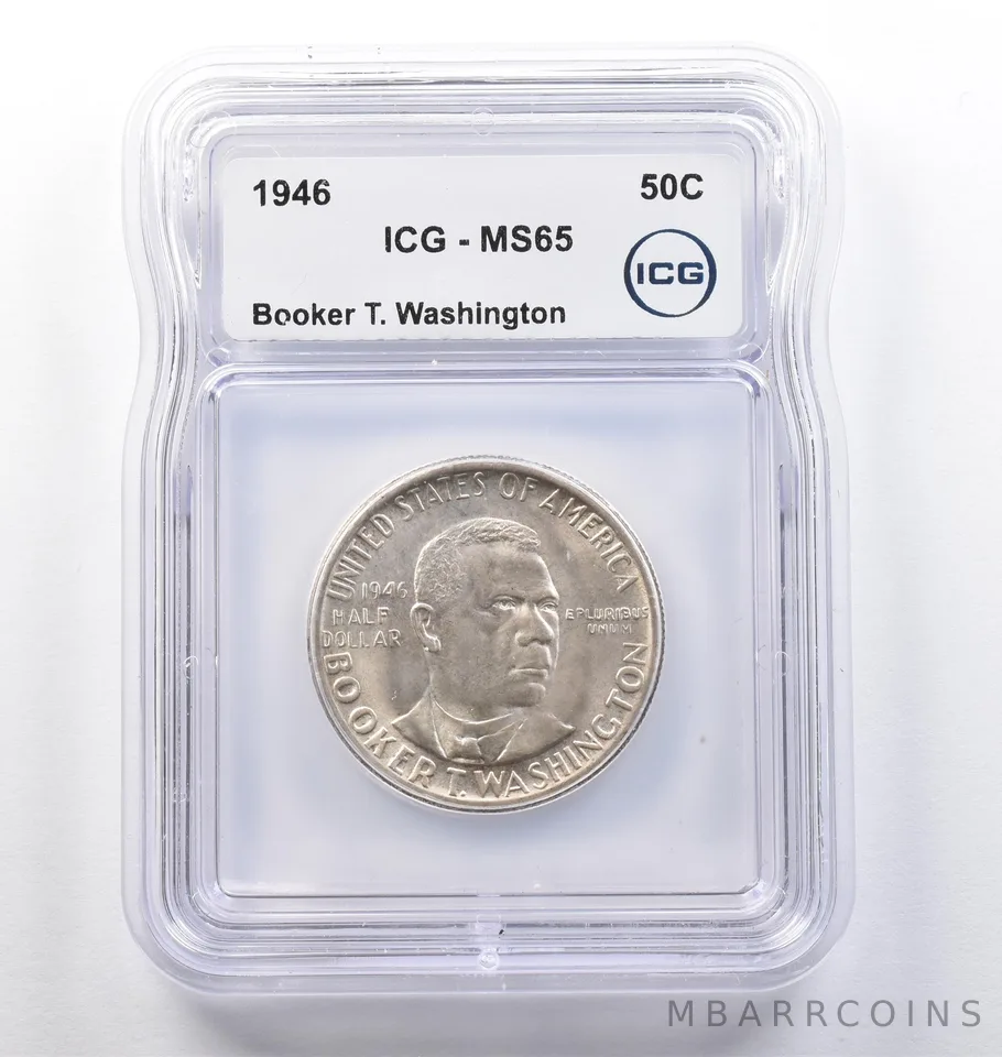 1946 Booker T Washington Commemorative Half Dollar MS65 ICG *0162
