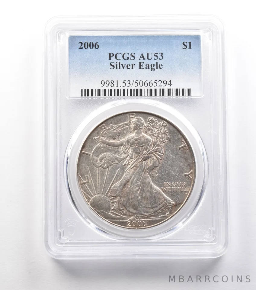 2006 American Silver Eagle AU53 PCGS LOWBALL Circ Registry *0959
