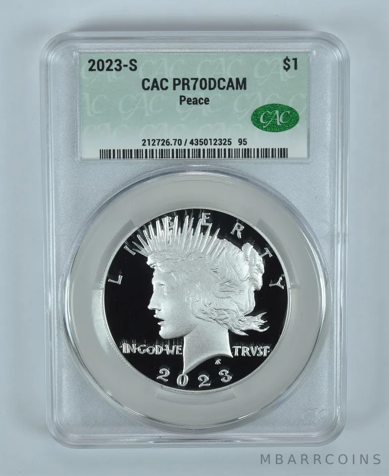 2023-S Peace Silver Dollar PR70 DCAM CAC CACg