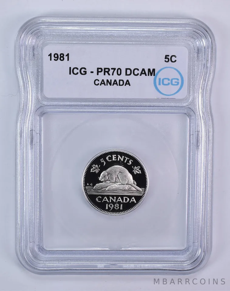 1981 Canada 5 Cents Beaver PR70 DCAM ICG