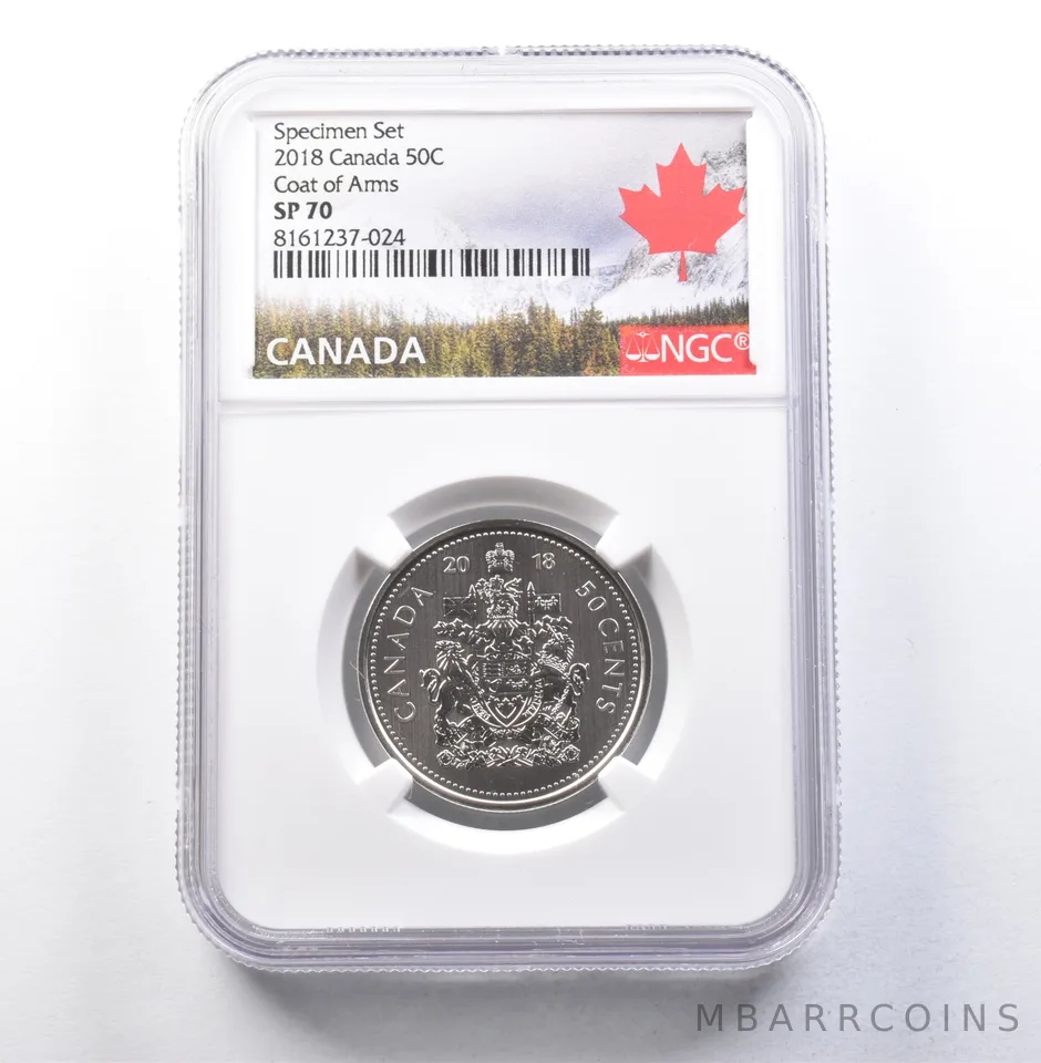 2018 Canada 50 Cents Specimen Set Coat Of Arms SP70 NGC *5909