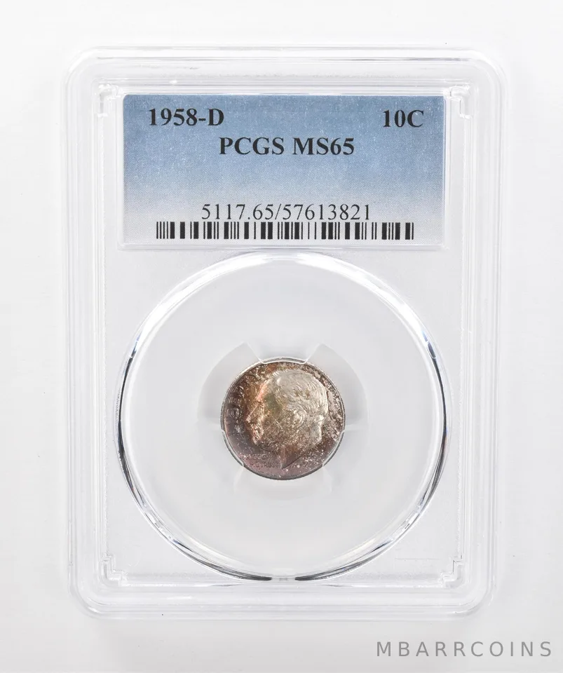 1958-D Roosevelt Dime MS65 PCGS Beautiful Tone *1554