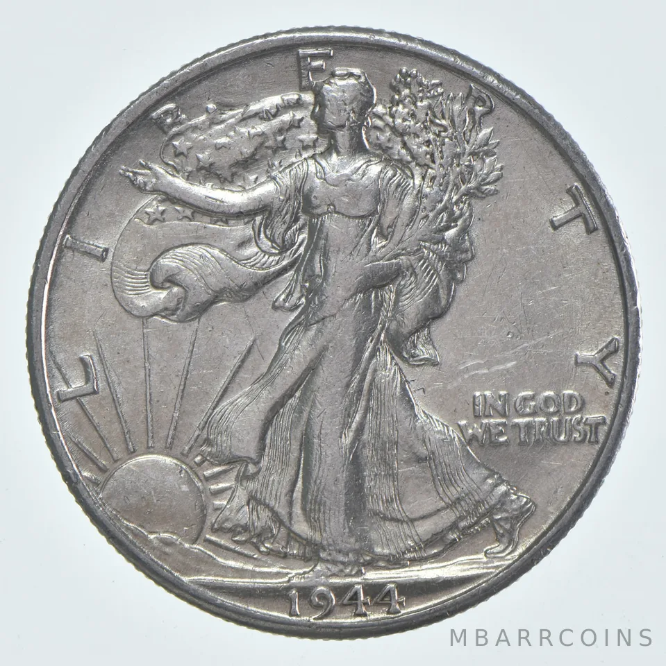AU 1944-D Walking Liberty Half Dollar Almost Unc 90% Silver (1pc)