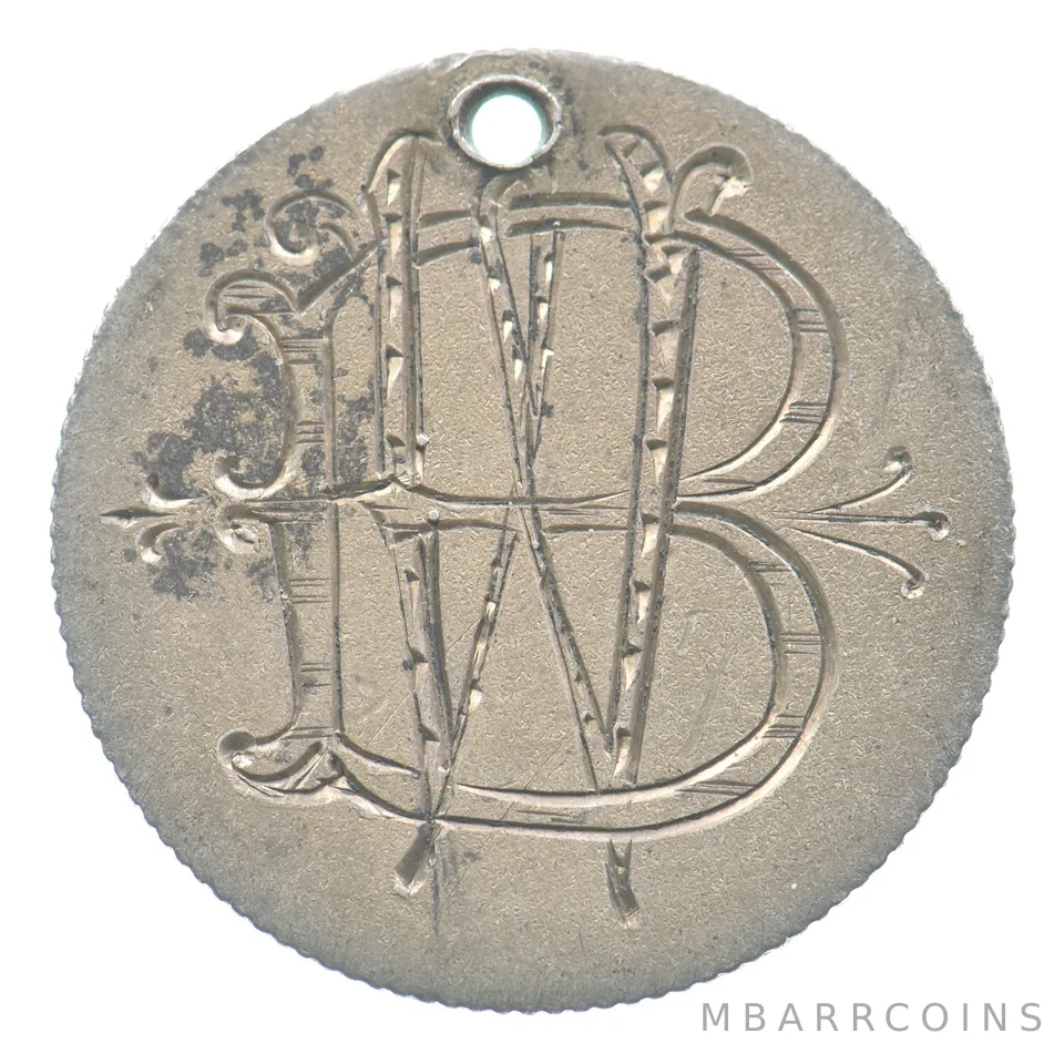 1889 Seated Liberty Dime Love Token Victorian W B *5486
