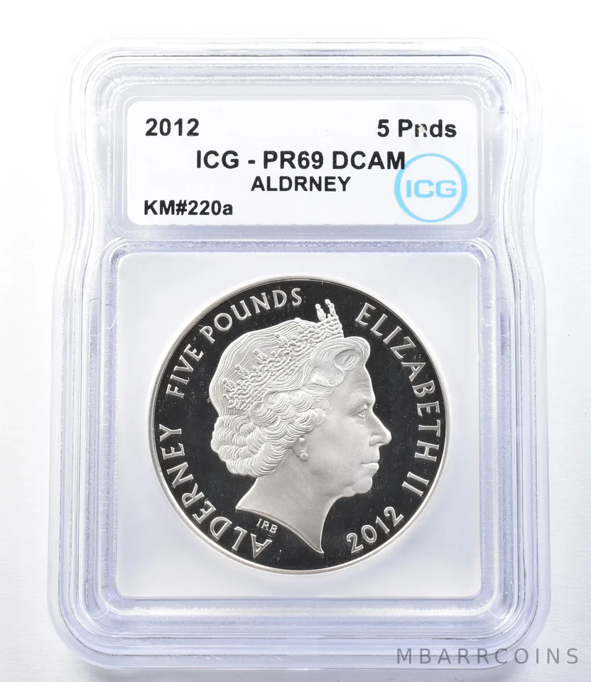2012 Alderney 5 Pounds KM#220a PR69 DCAM ICG *8881