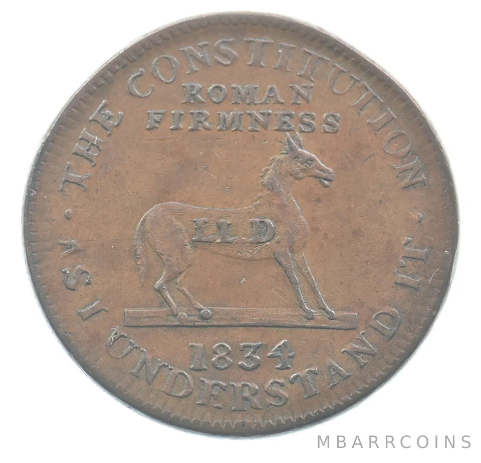 1834 Hard Times Token Roman Firmness *0029