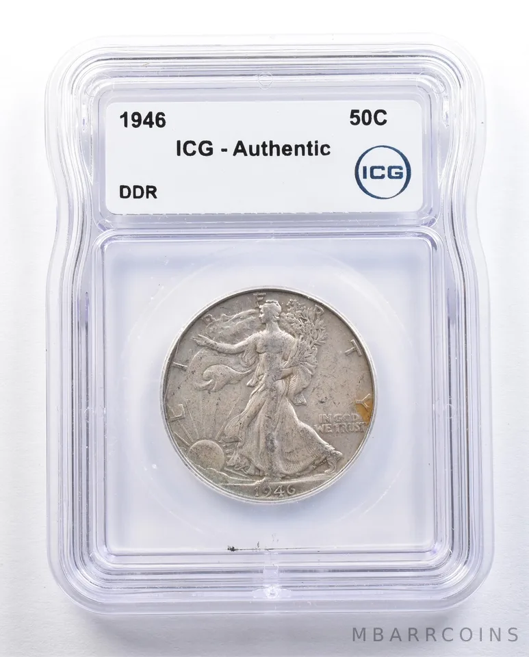 1946 Walking Liberty Half Dollar DDR Authentic ICG *1663