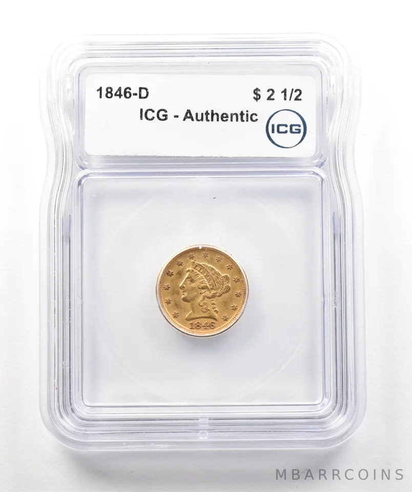 1846-D $2.50 Liberty Head Gold Quarter Eagle Authentic ICG *4307