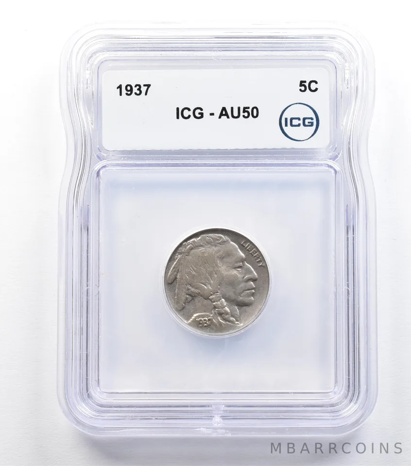 1937 Indian Head Buffalo Nickel AU50 ICG *9315