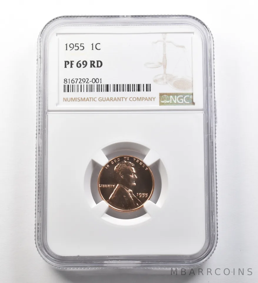1955 Lincoln Wheat Cent PF69 RD NGC *8135
