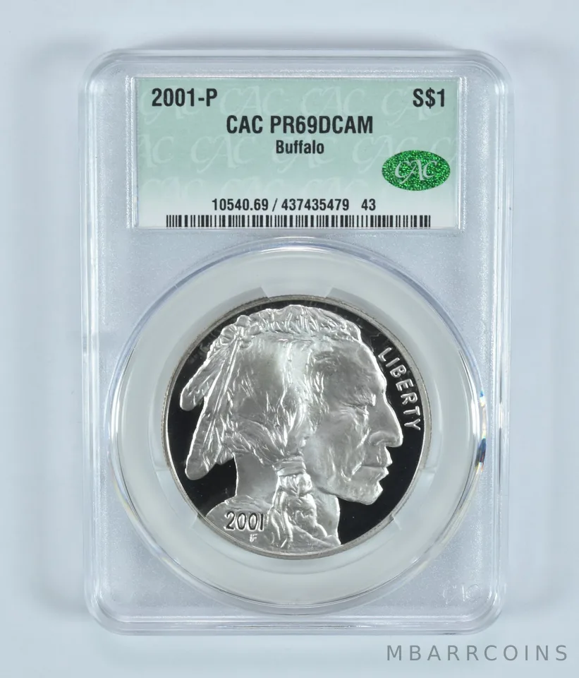 2001-P Buffalo Commemorative Silver Dollar PR69 DCAM CAC CACg