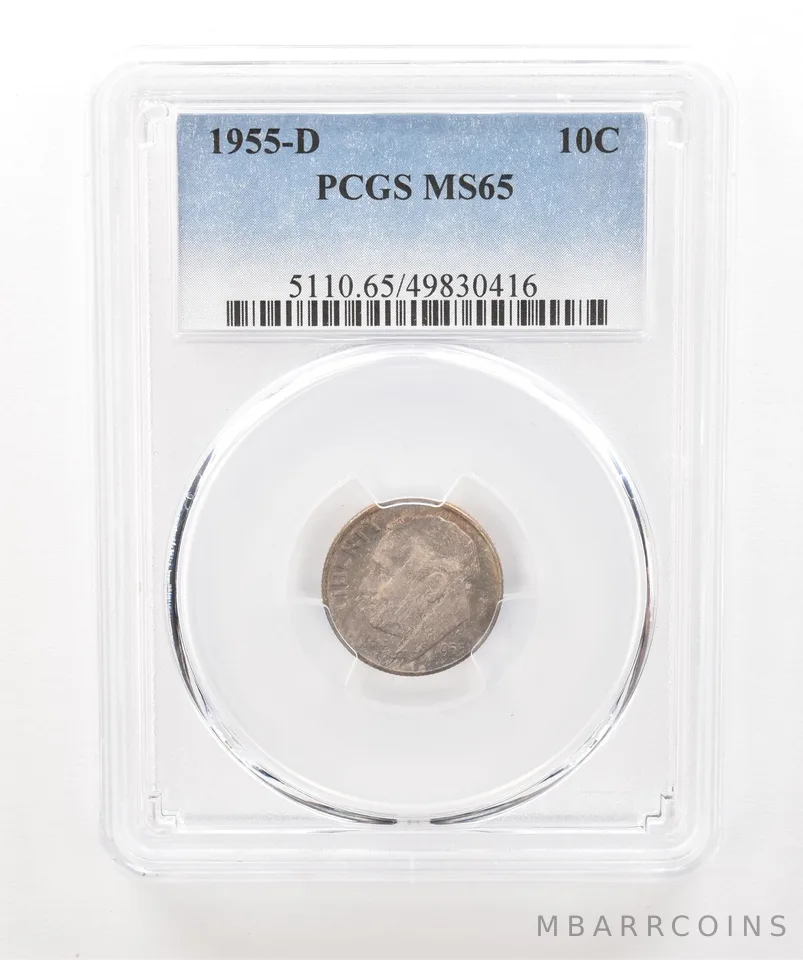 1955-D Roosevelt Dime MS65 PCGS Beautiful Tone *5217