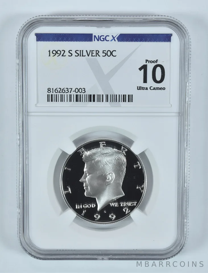 1992-S Kennedy Half Dollar Silver Proof 10 UCAM NGC X NGCX