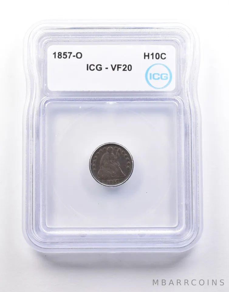 1857-O Seated Liberty Half Dime VF20 ICG a5087