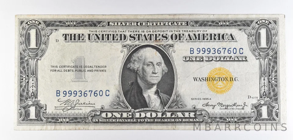 1935 A $1 Silver Certificate Yellow Seal *4650