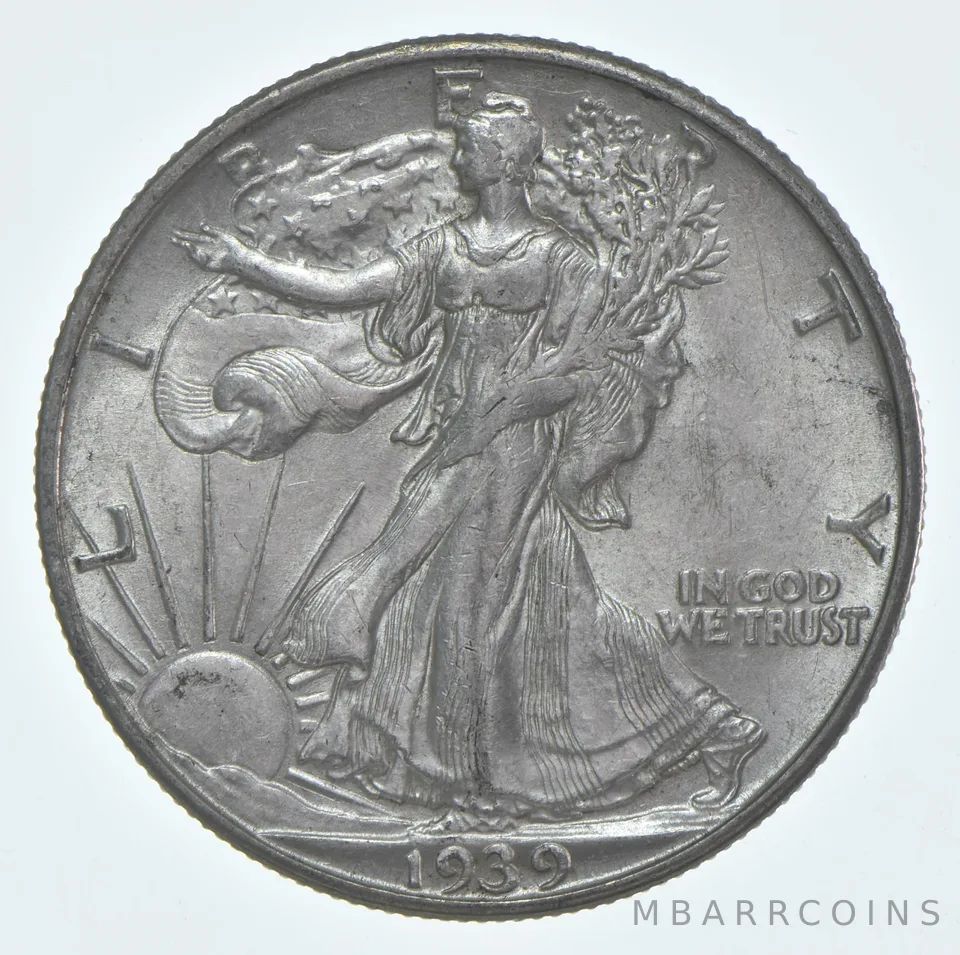 CHAU 1939-D Walking Liberty Half Dollar Choice AU 90% Silver (1pc)