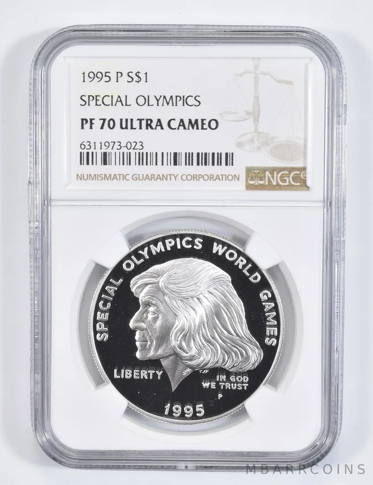 1995-P Special Olympic Commemorative Proof Silver Dollar PF70 UCAM NGC