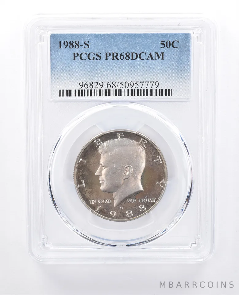 1988-S Kennedy Half Dollar PR68 DCAM PCGS Beautiful Tone *8131