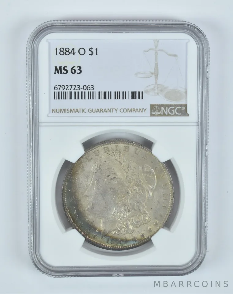 MS63 1884-O Morgan Silver Dollar NGC Beautifully Toned a6752