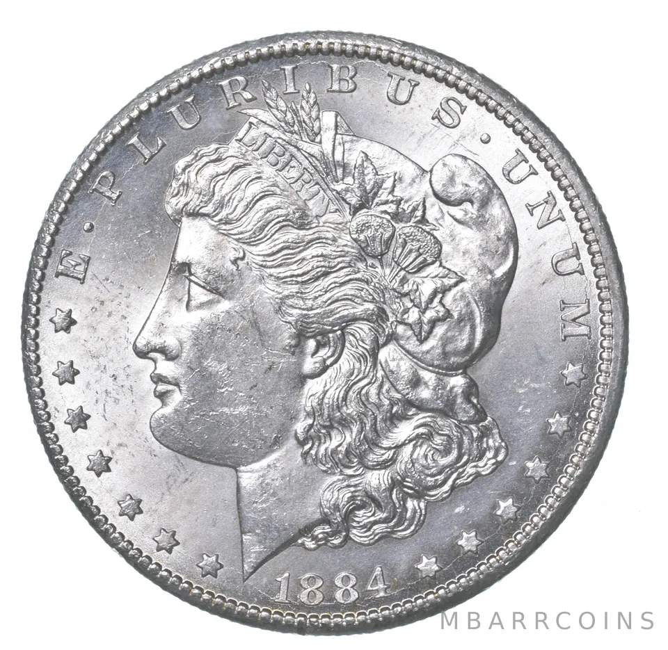 1884-CC Morgan Silver Dollar Misaligned Die ERROR a4352